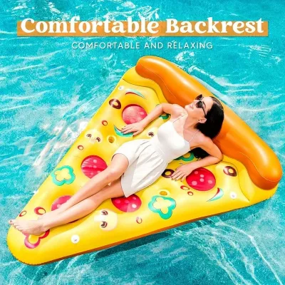 Bouée gonflable tranche de pizza en PVC – image 2