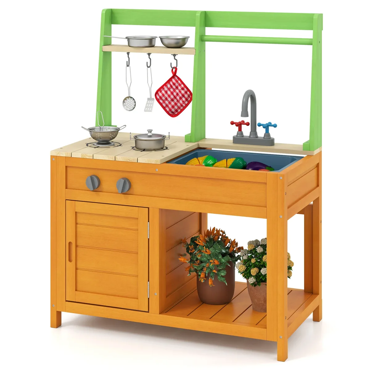 Cuisine de jeu d'extérieur en bois pour enfants