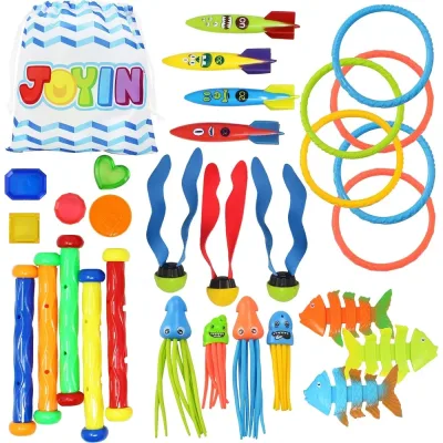 Lot de 30 jouets de plongée et sac de rangement