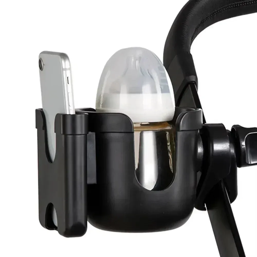 Porte-gobelet noir pour poussette en plastique
