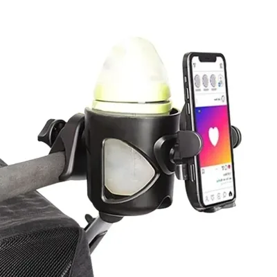 Porte-gobelet noir pour poussette en plastique – image 2