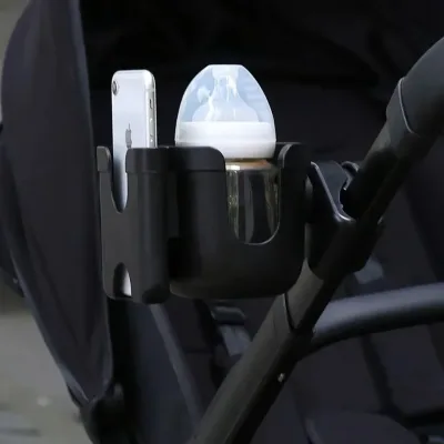 Porte-gobelet noir pour poussette en plastique – image 3