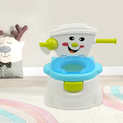 Pot bébé bleu et rose avec dossier
