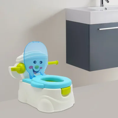 Pot bébé bleu et rose avec dossier – image 2