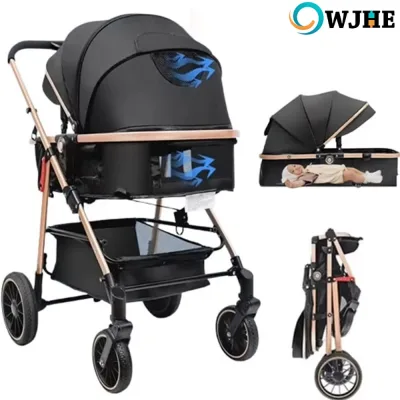 Poussette 3 en 1 pliable pour bébé, cadre aluminium