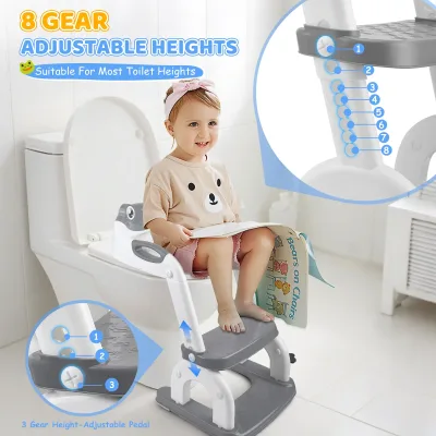 Réducteur de toilette enfant avec marchepied pliable – image 3