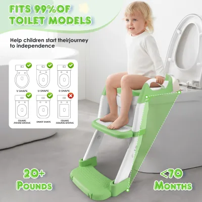Réducteur de toilettes 3-en-1 avec escalier enfant