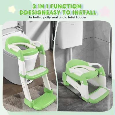 Réducteur de toilettes 3-en-1 avec escalier enfant – image 2