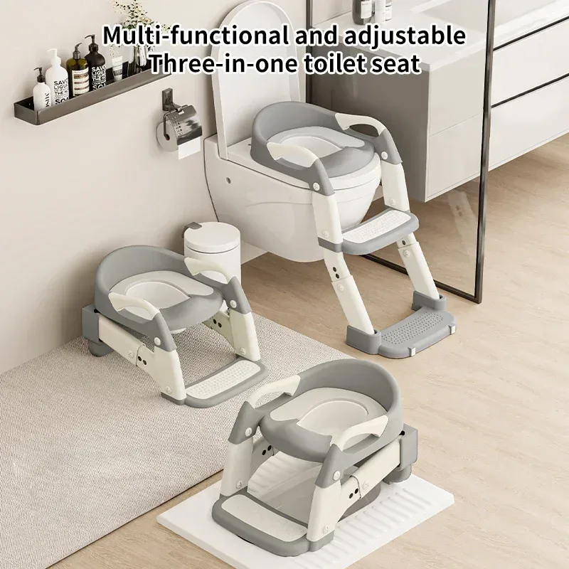 Réducteur de toilettes avec marchepied pliable