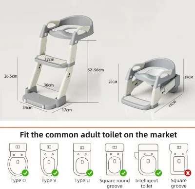 Réducteur de toilettes avec marchepied pliable – image 2