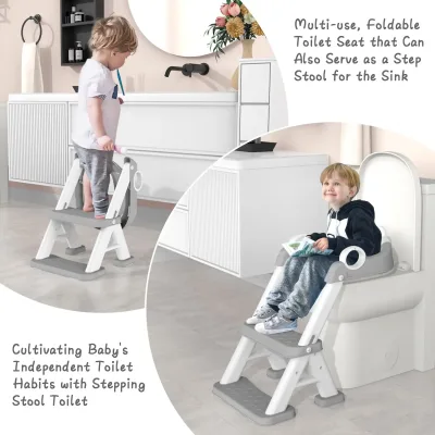 Réducteur de toilettes pliable avec marches – image 3