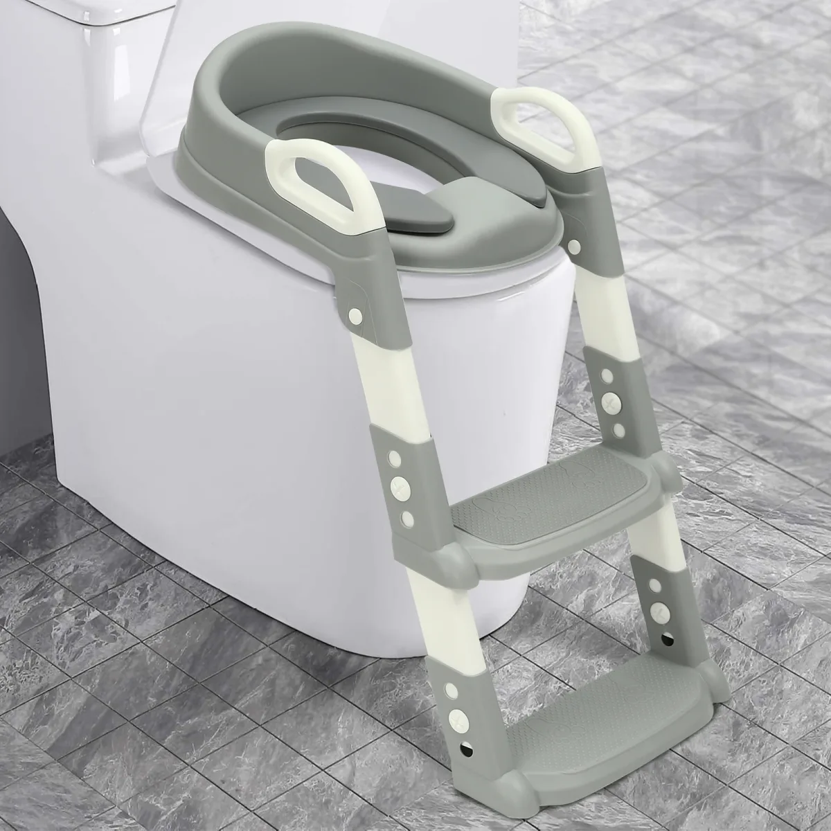 Siège de toilette pliable avec escalier