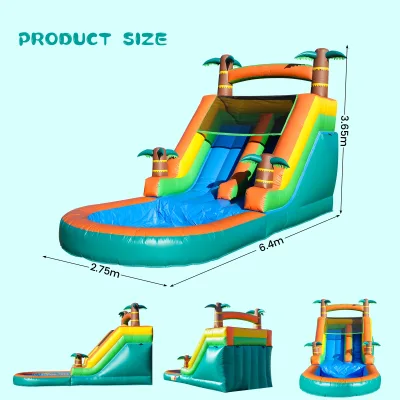 Toboggan aquatique gonflable avec souffleur – image 3