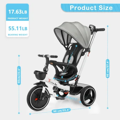 Tricycle évolutif bébé 6 en 1 avec pare-soleil – image 2