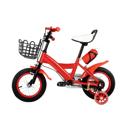 Vélo enfant rouge et noir avec roues d'appoint – image 3
